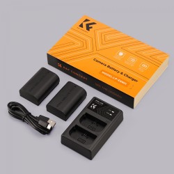 Pack de 2 baterías tipo Canon LP-E6NH y cargador dual K&F CONCEPT  - 2250mAh