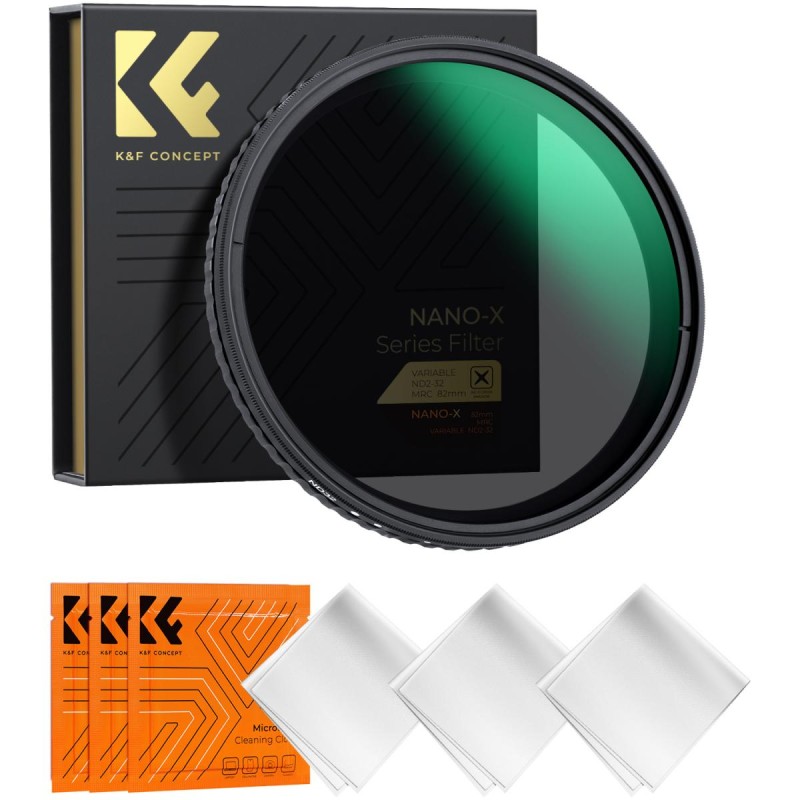 Filtro ND variable K&F CONCEPT - Serie Nano X - De ND2 a ND32 - Sin efecto "X"