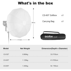 Softbox Godox CS-65T tipo antorcha plegable de 65cm - Montura Bowens