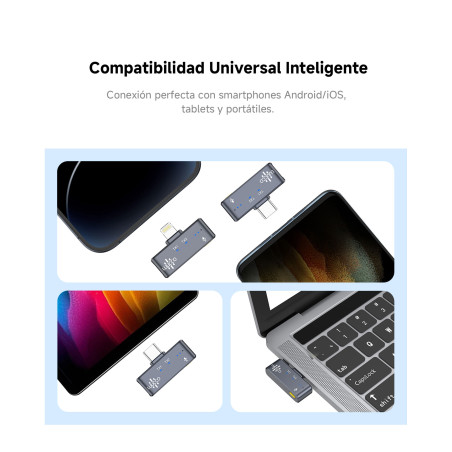 Micrófono inalámbrico magnético LUUCCO Minipods - Incluye 2 micrófonos y 1 receptor - Para celulares