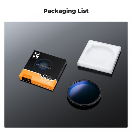 Filtro ND2-400 K&F CONCEPT - Serie Nano C - Slim - Multi capa - Cristal óptico - True color