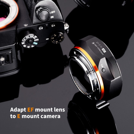 Adaptador K&F CONCEPT para lentes Canon EF y EF-S en cámaras Sony E - Con autoenfoque