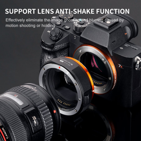 Adaptador K&F CONCEPT para lentes Canon EF y EF-S en cámaras Sony E - Con autoenfoque