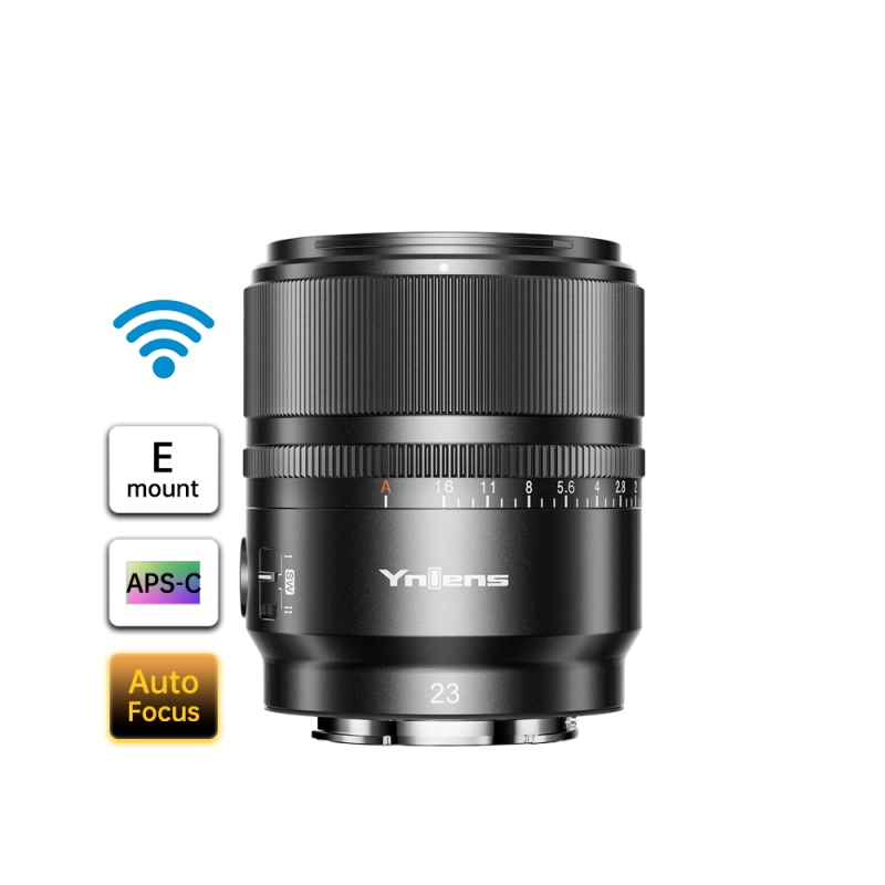 Lente YONGNUO YN23mm F1.4S - Para Sony - APS-C - Incluye control remoto BR-L1