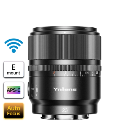 Lente YONGNUO YN23mm F1.4S - Para Sony - APS-C - Incluye control remoto BR-L1