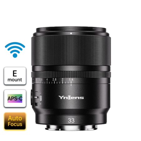 Lente YONGNUO YN33mm F1.4S - Para Sony - APS-C - Incluye control remoto BR-L1