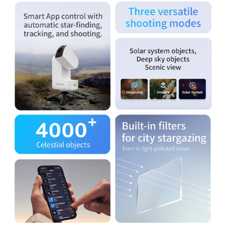 Telescopio inteligente ZWO Seestar S30 - 30mm f/5