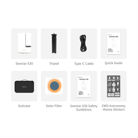 Telescopio inteligente ZWO Seestar S30 - 30mm f/5