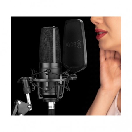 Micrófono BOYA BY-M1000 de condensador y amplio diafragma - Conector XLR