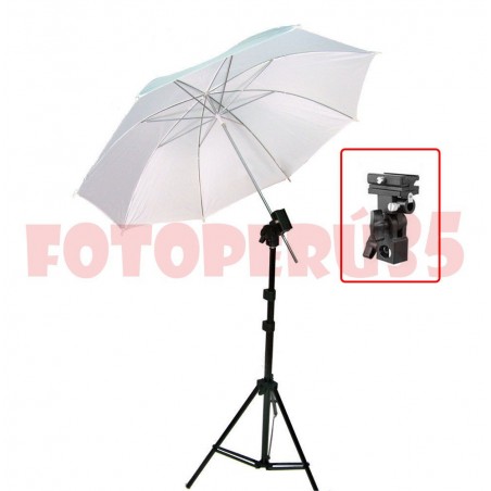 Kit de parante, bracket y Sombrilla Blanca de 83cm GODOX para flash portátil