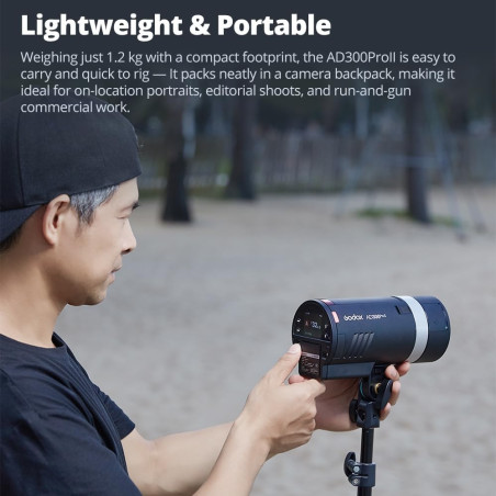 Flash portátil Godox AD300 Pro II - Versión 2 - Incluye batería