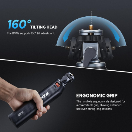 Battery Grip GODOX BG02 - Agarradera con batería para flashes y luces led