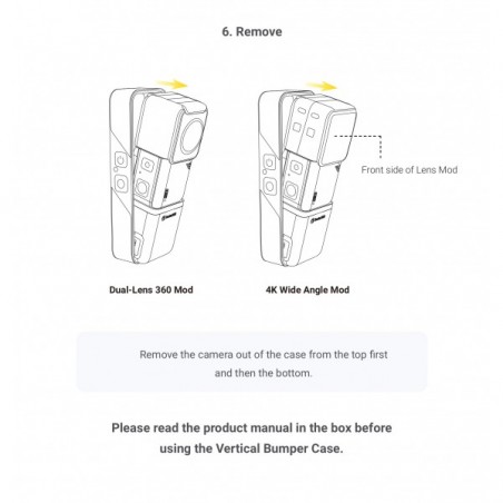 Marco vertical para cámara Insta360 One R (Para uso con batería vertical)