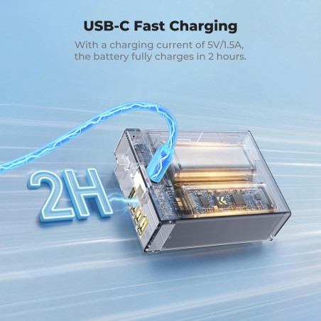 Pack de 2 baterías K&F CONCEPT tipo Canon LP-E17 - 1040mAh - Con conector USB Tipo C