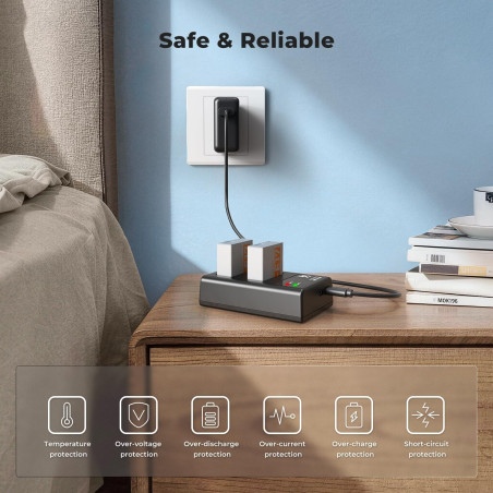 Pack de 2 baterías K&F CONCEPT tipo Canon LP-E17 - 1040mAh - Con conector USB Tipo C