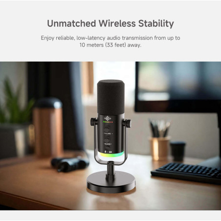 Microfono LUUCCO Melo S2 RGB- Inalámbrico USB y XLR - Profesional de estudio
