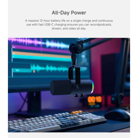 Microfono LUUCCO Melo S2 RGB- Inalámbrico USB y XLR - Profesional de estudio